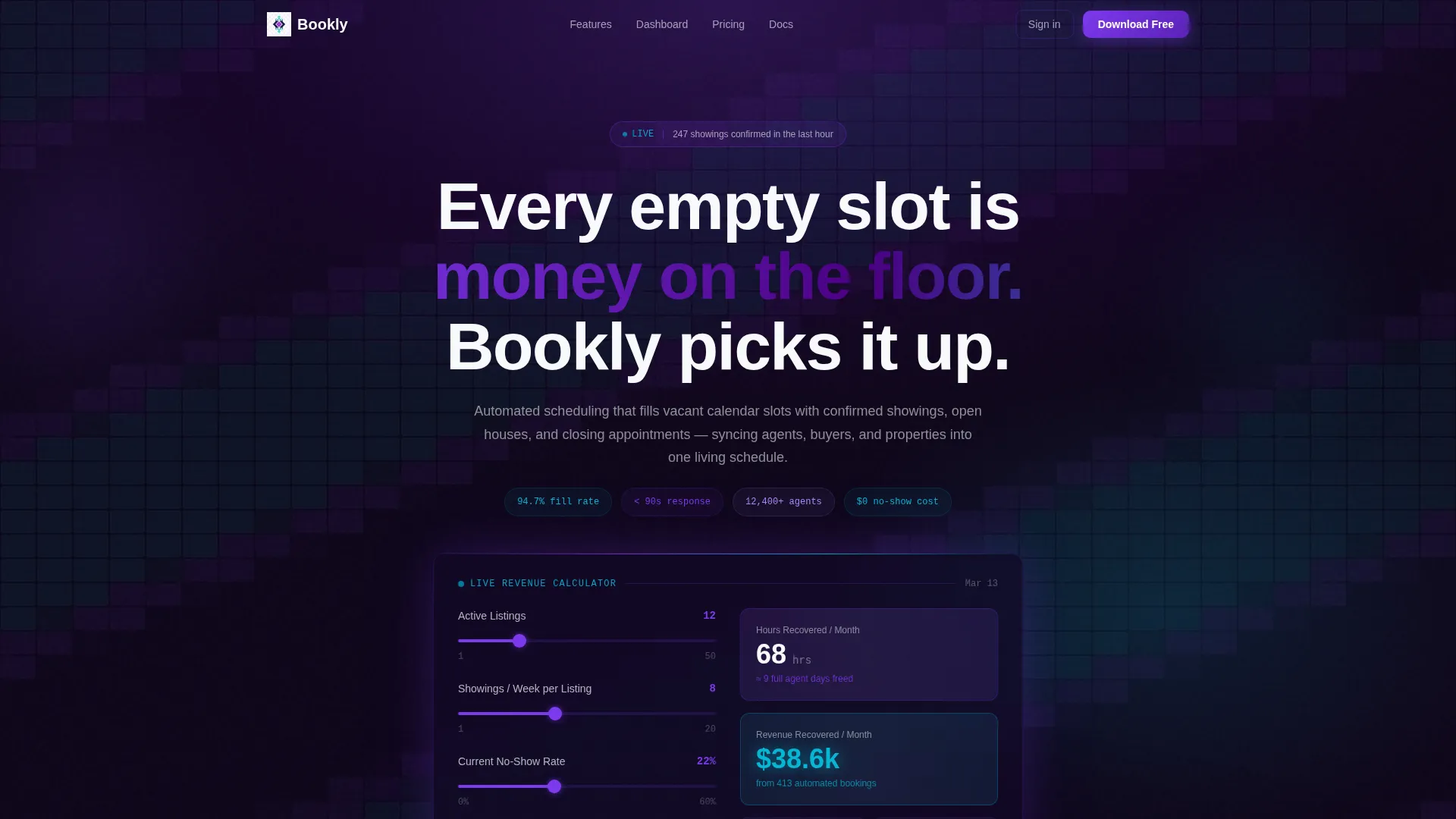 Real Estate Booking Software Landing Page Template