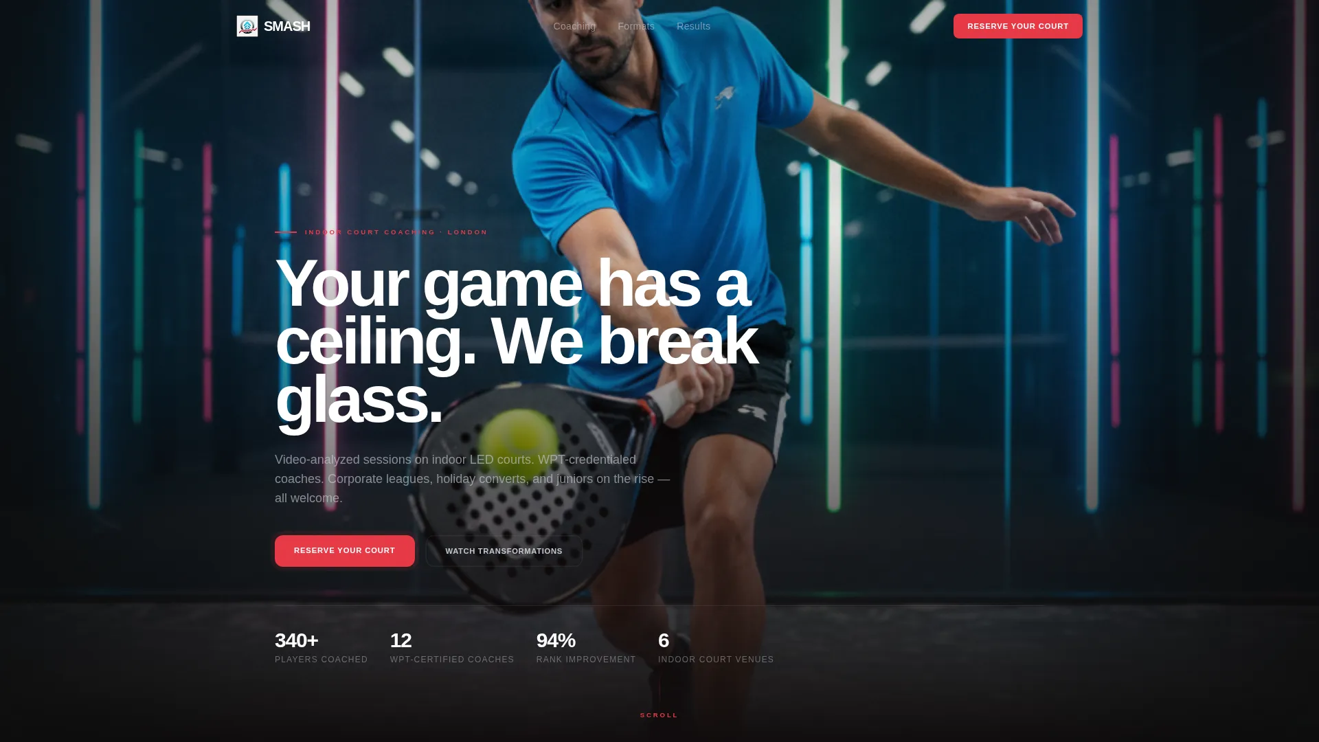 Elite Padel Coaching Landing Page Template