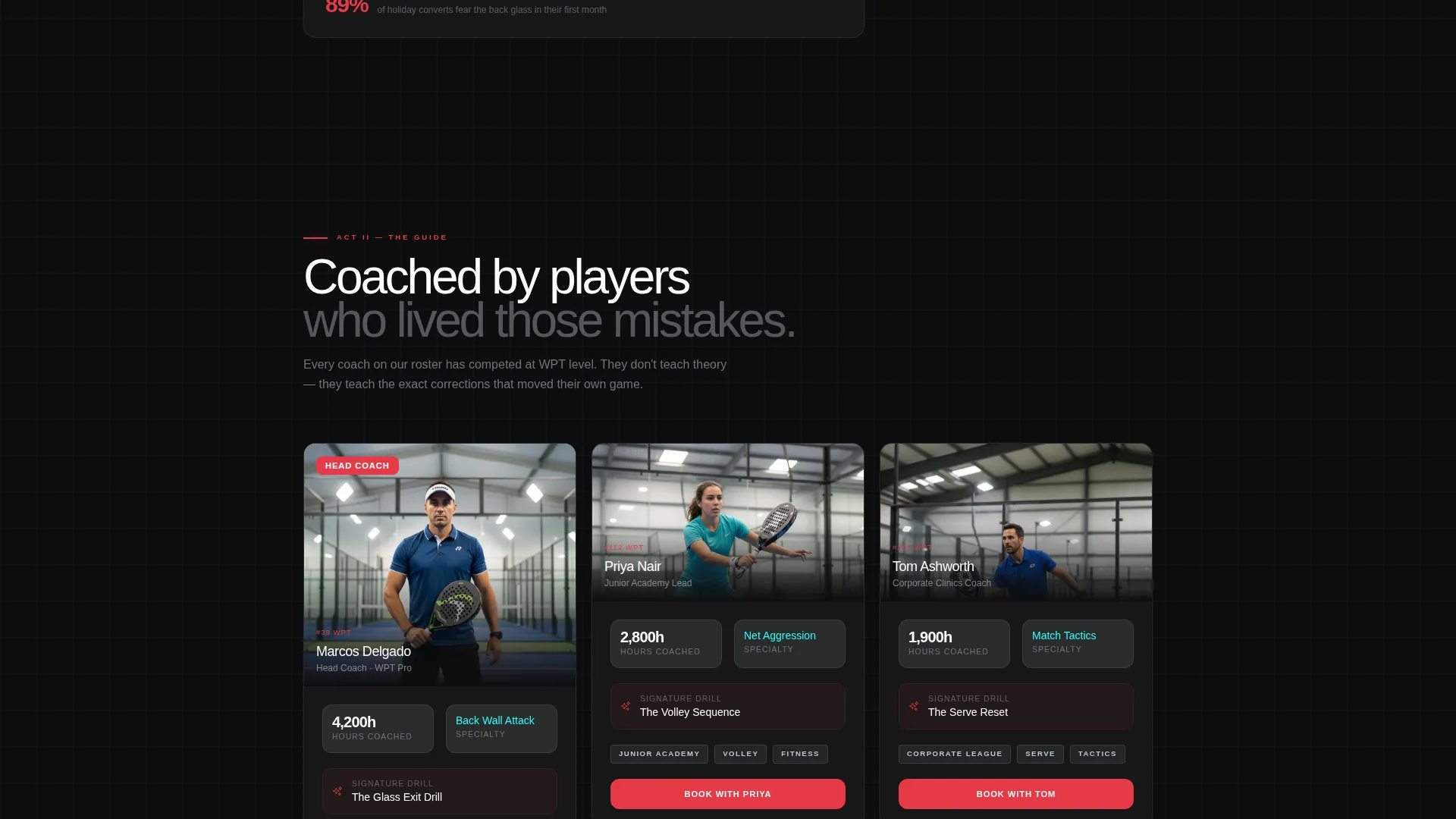 Elite Padel Coaching Landing Page Template