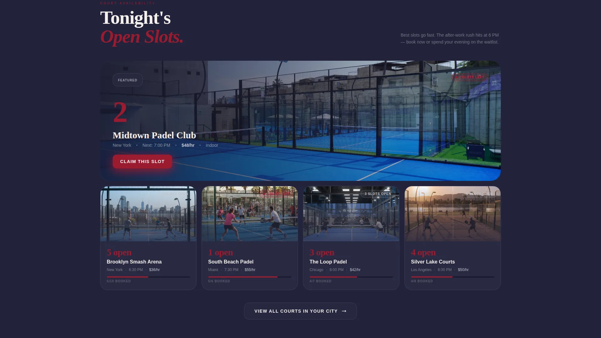 Padel Tennis Booking Website Template
