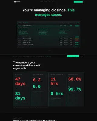 Brutalist Real Estate Case Management Landing Page