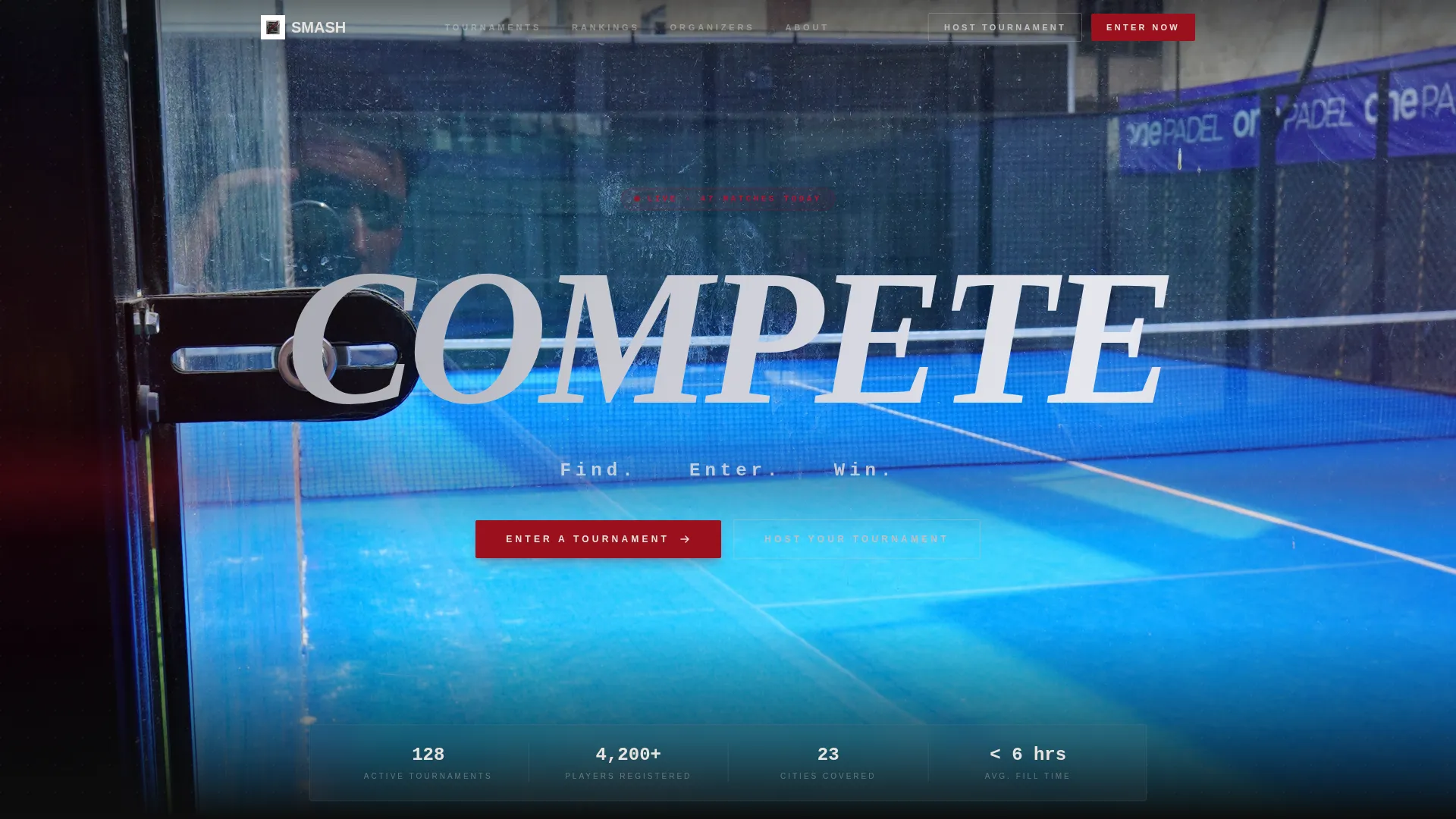Padel Tennis Tournament Landing Page Template