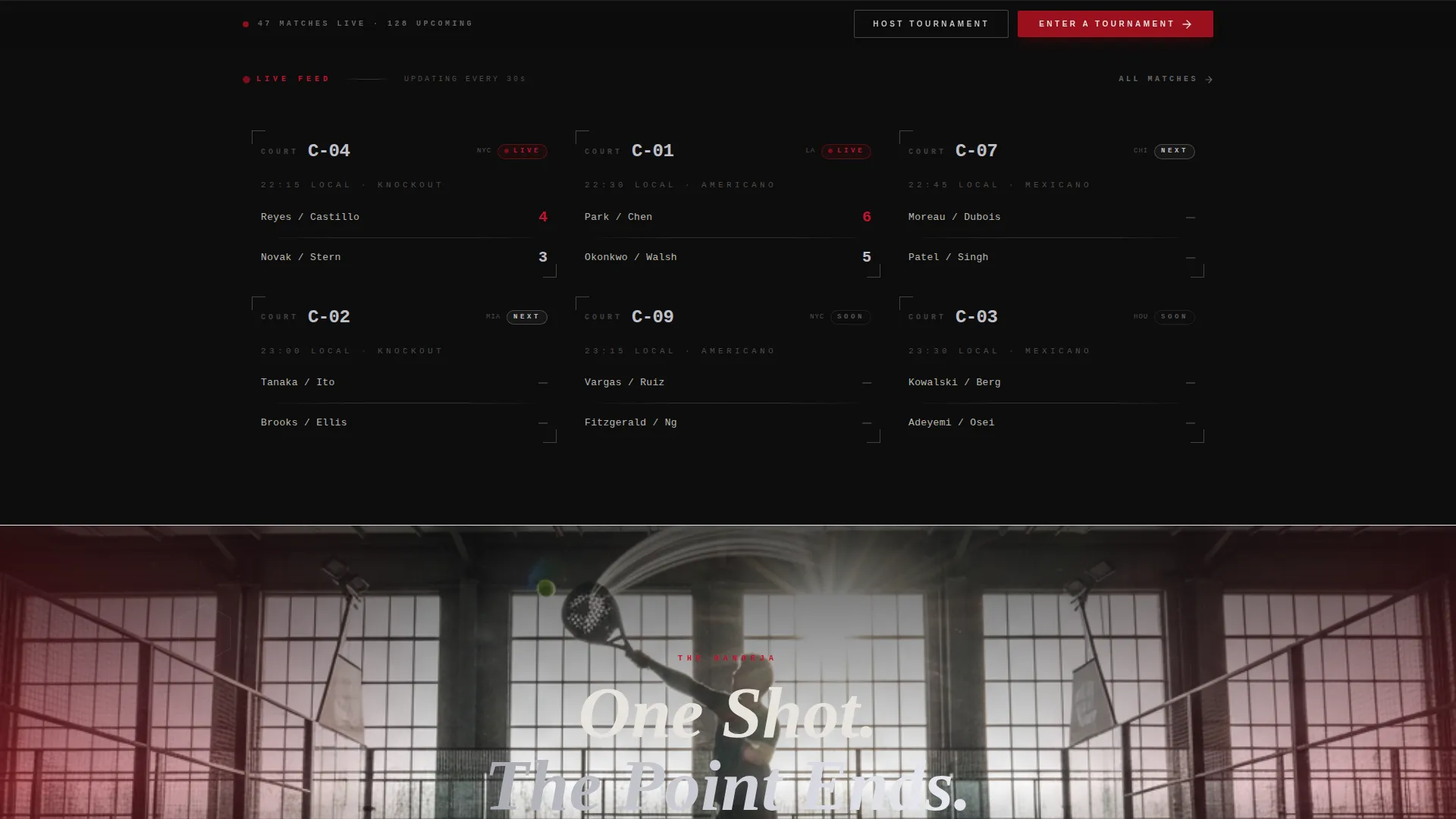 Padel Tennis Tournament Landing Page Template