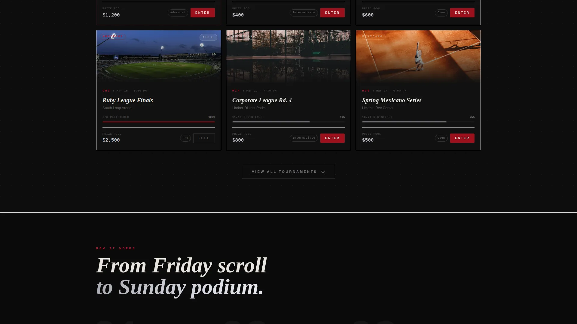 Padel Tennis Tournament Landing Page Template
