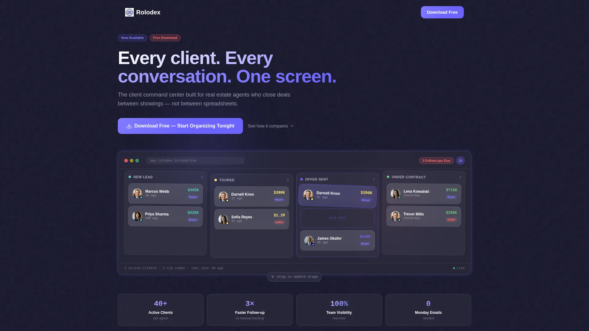Real Estate Client Management Landing Page Template