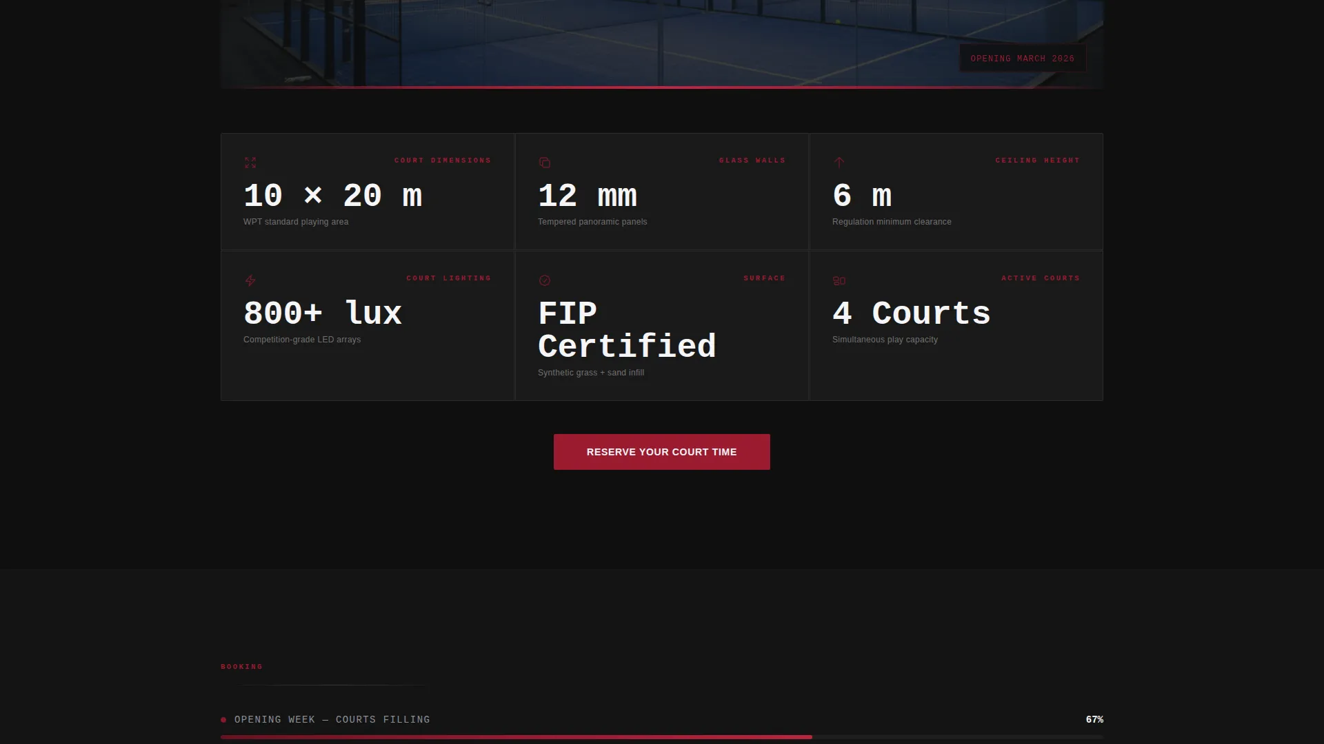 Padel Tennis Venue Pre-Launch Landing Page Template