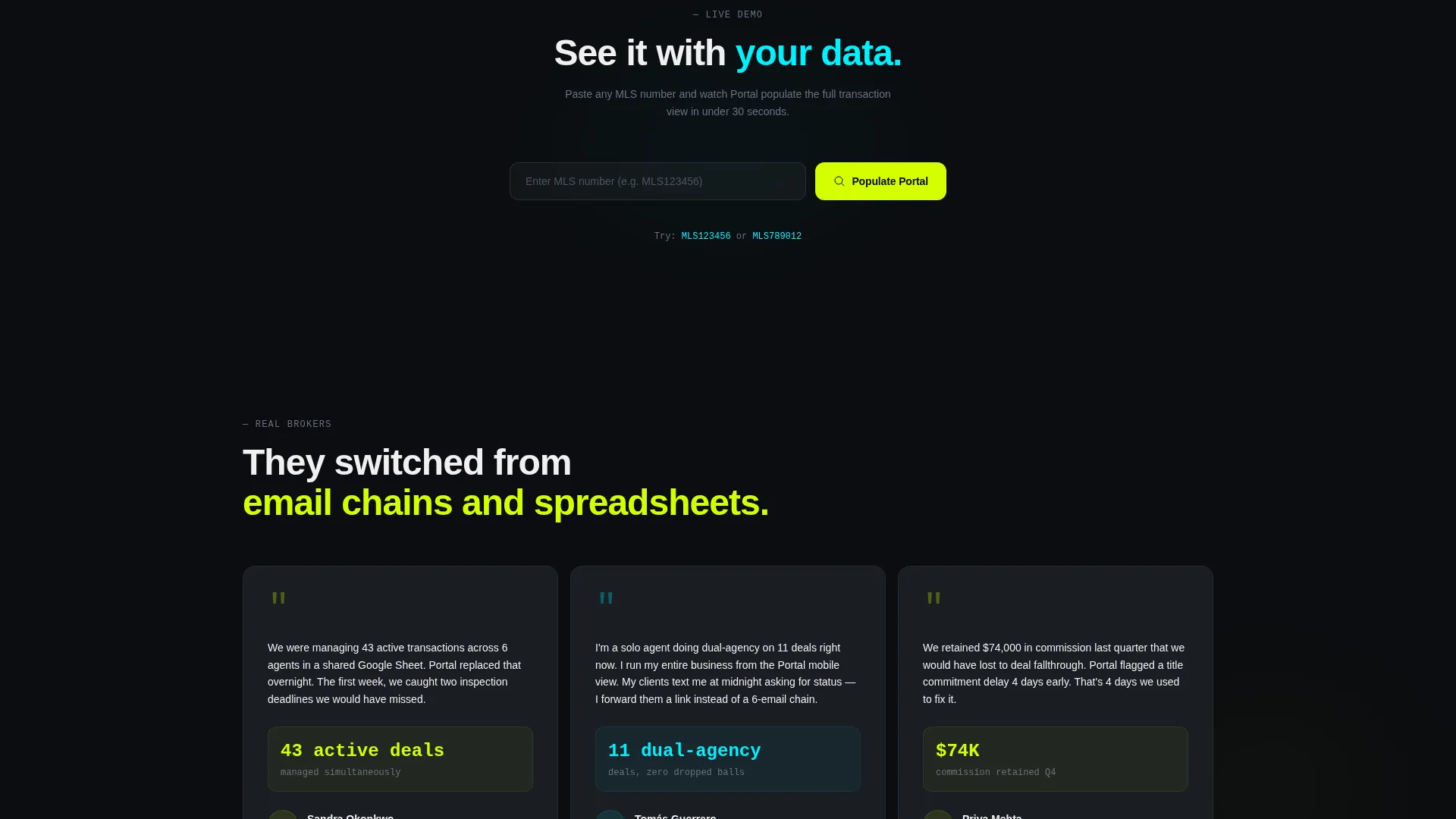 Real Estate Client Portal Landing Page Template