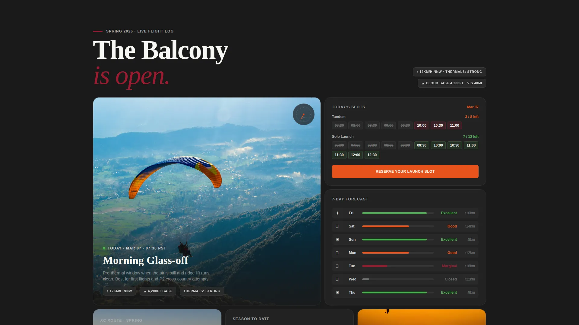 Paragliding Landing Page Template with Bento Grid