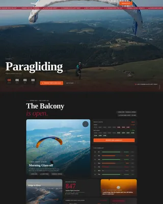 Paragliding Landing Page Template with Bento Grid