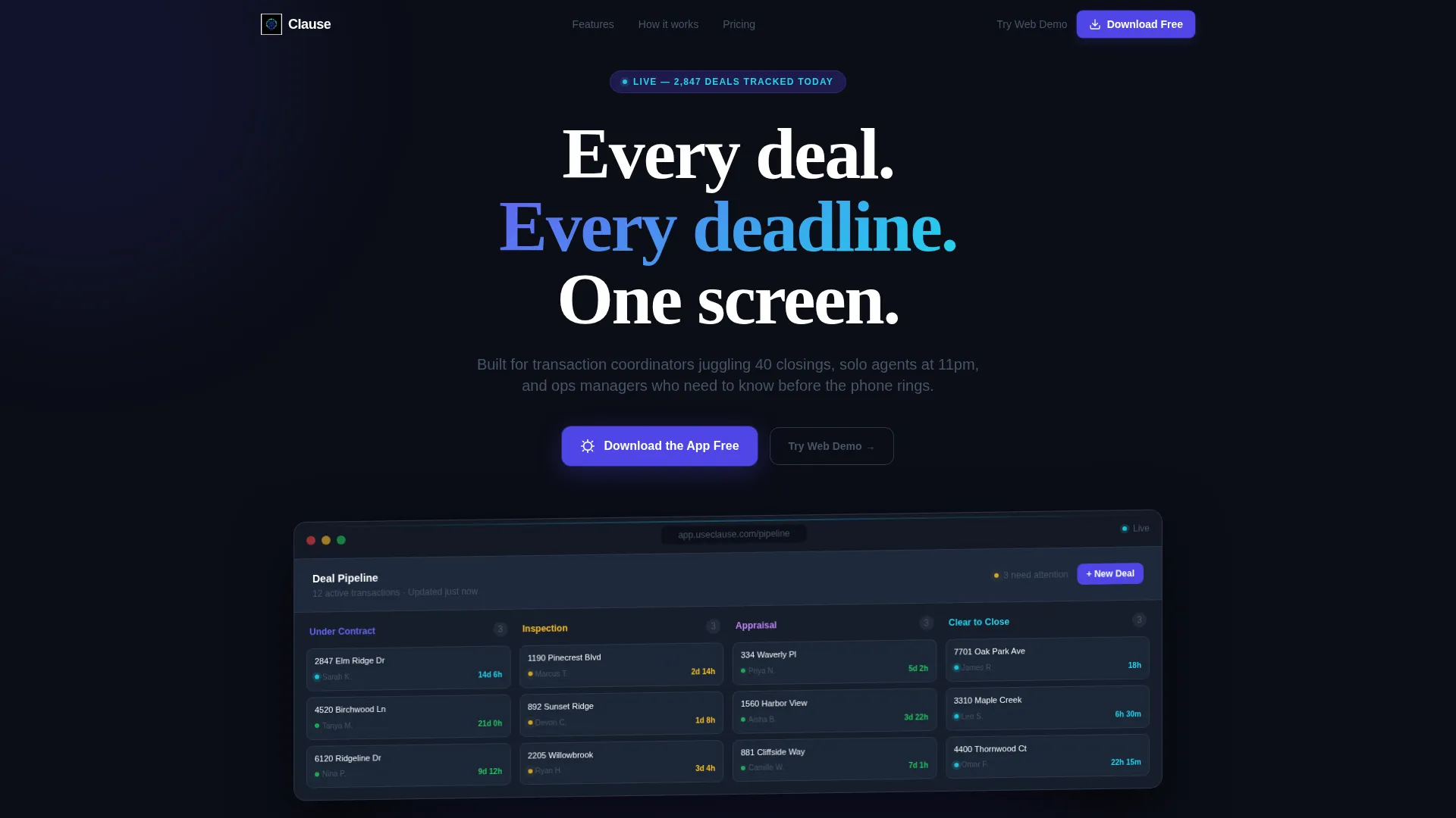 Real Estate Contract Management Landing Page Template