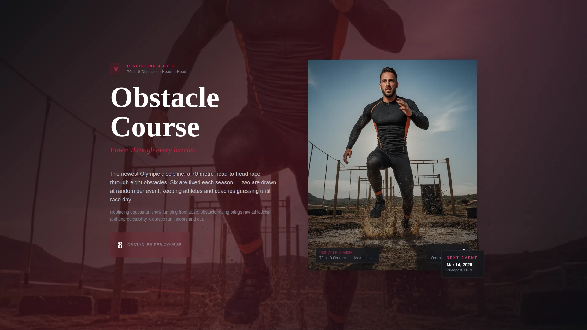 League Landing Page Template for Elite Multisport