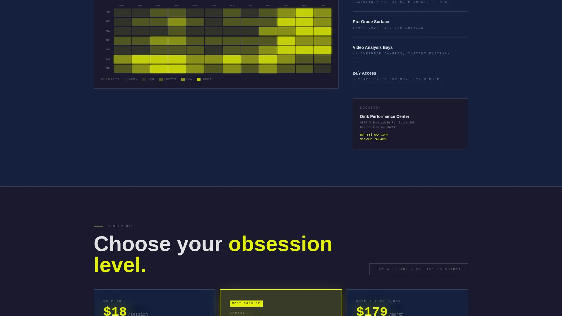 Pickleball Club Landing Page Template | Carbon Fiber Design