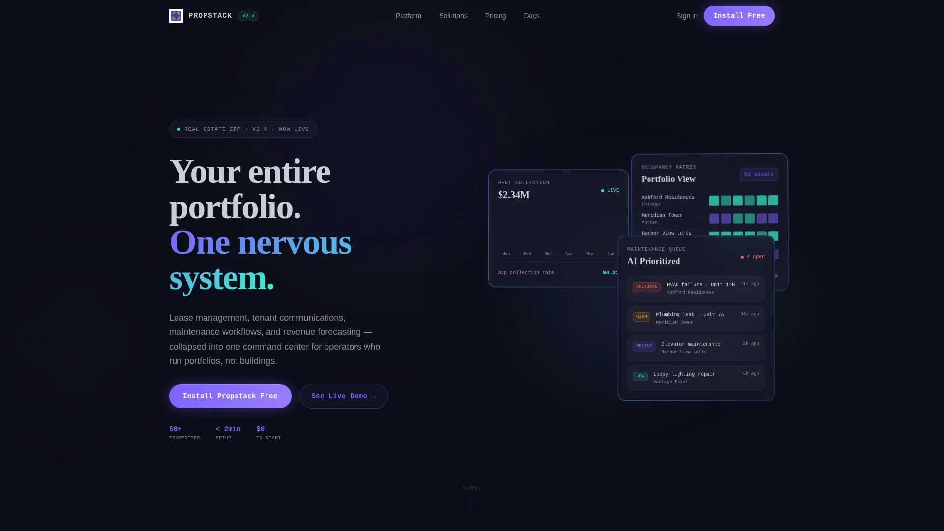 Real Estate ERP Dashboard Landing Page Template