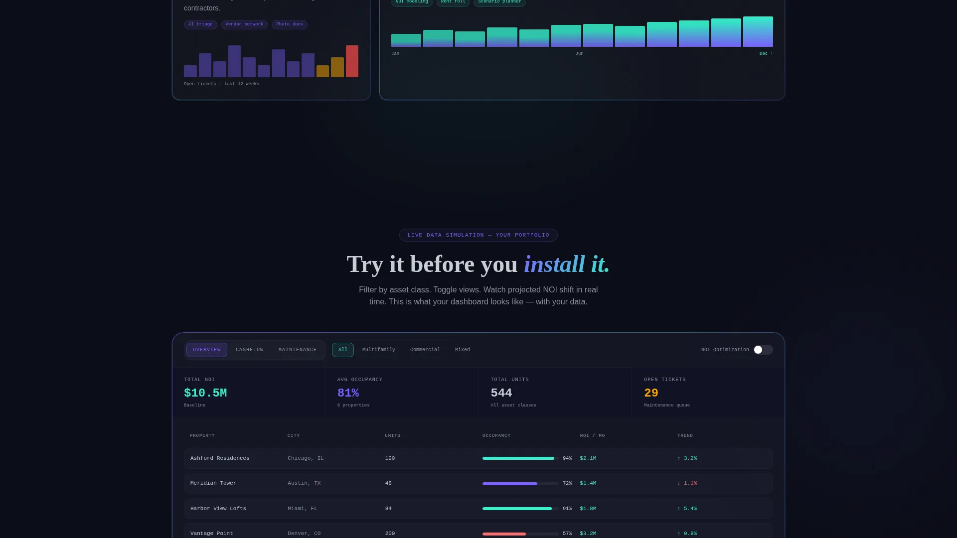 Real Estate ERP Dashboard Landing Page Template