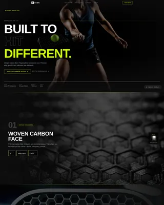 Pickleball Landing Page Template | Carbon Series