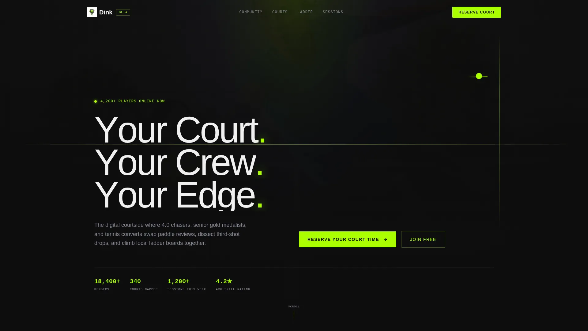 Pickleball Community Landing Page Template