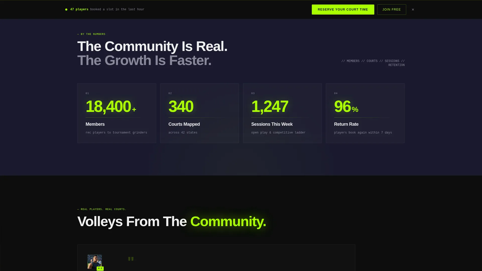 Pickleball Community Landing Page Template