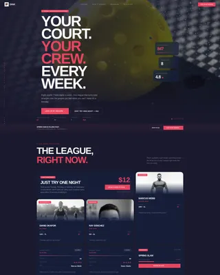 Pickleball League Landing Page Template