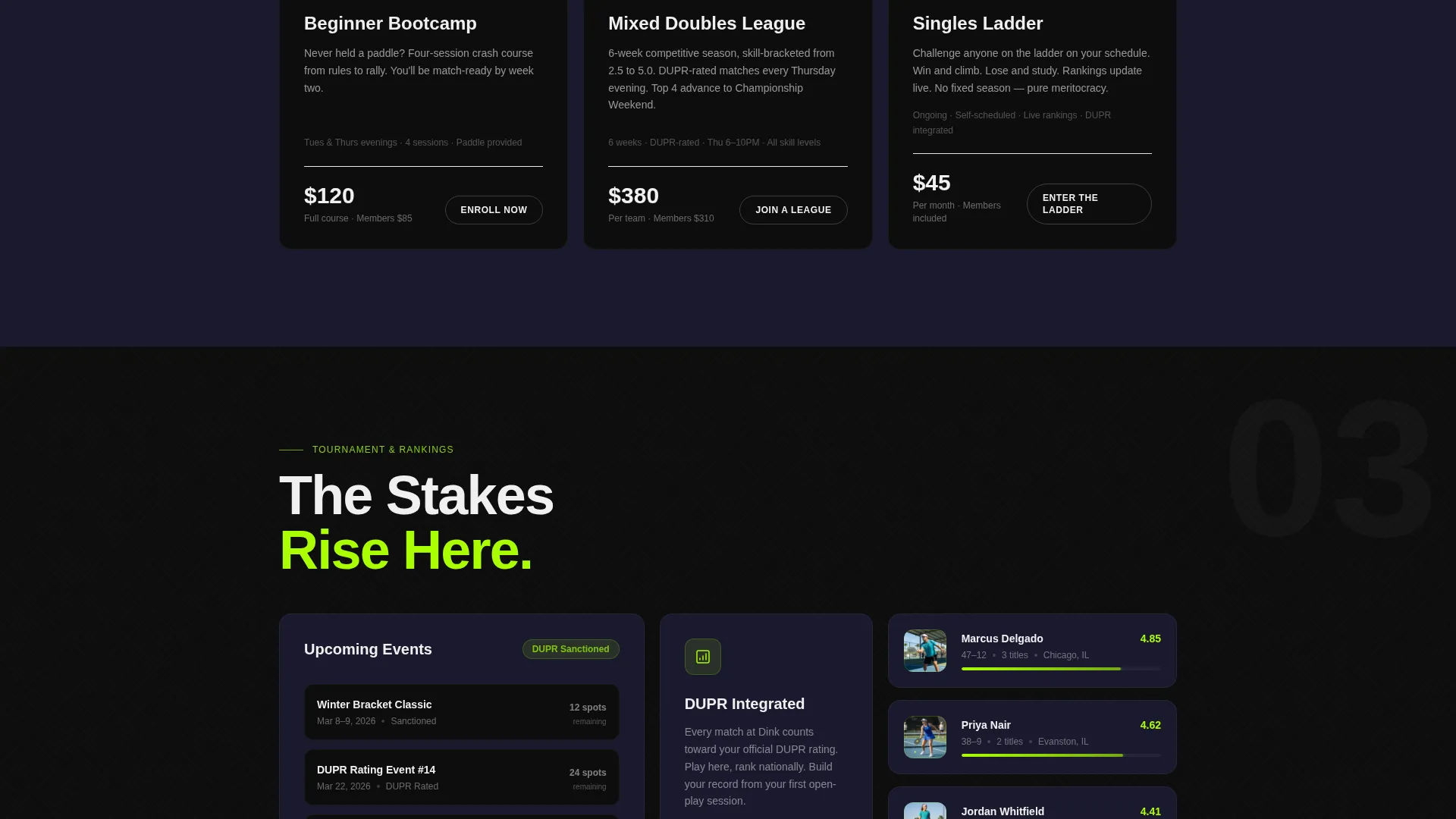 Explosive Pickleball Landing Page Template