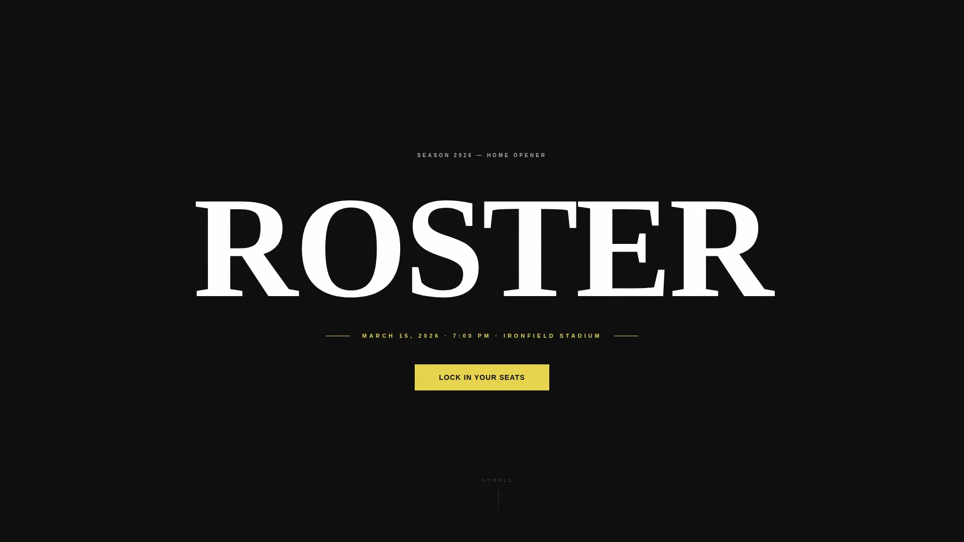 Professional Sports Team Event Landing Page Template