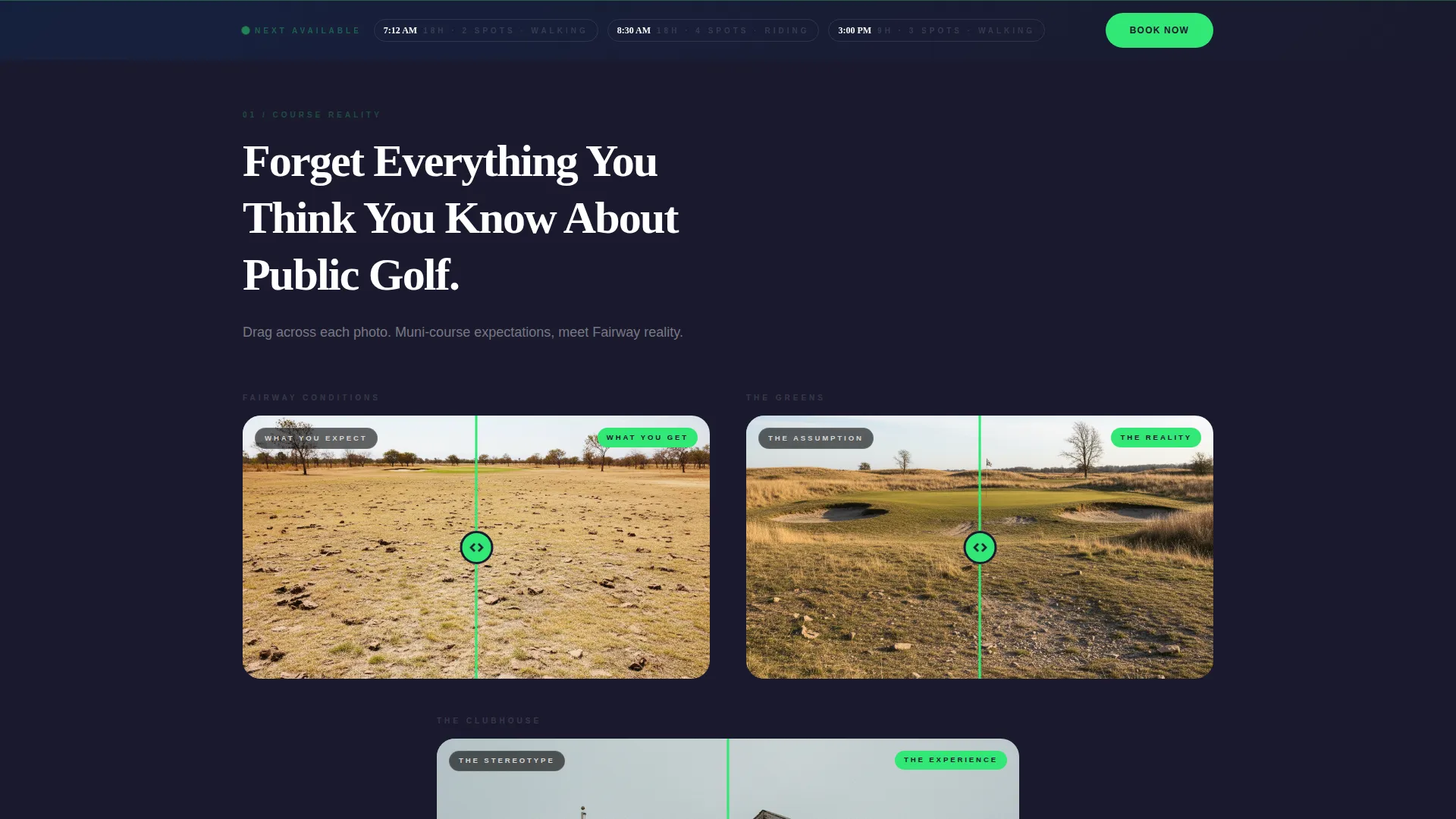 Dynamic Golf Course Landing Page Template