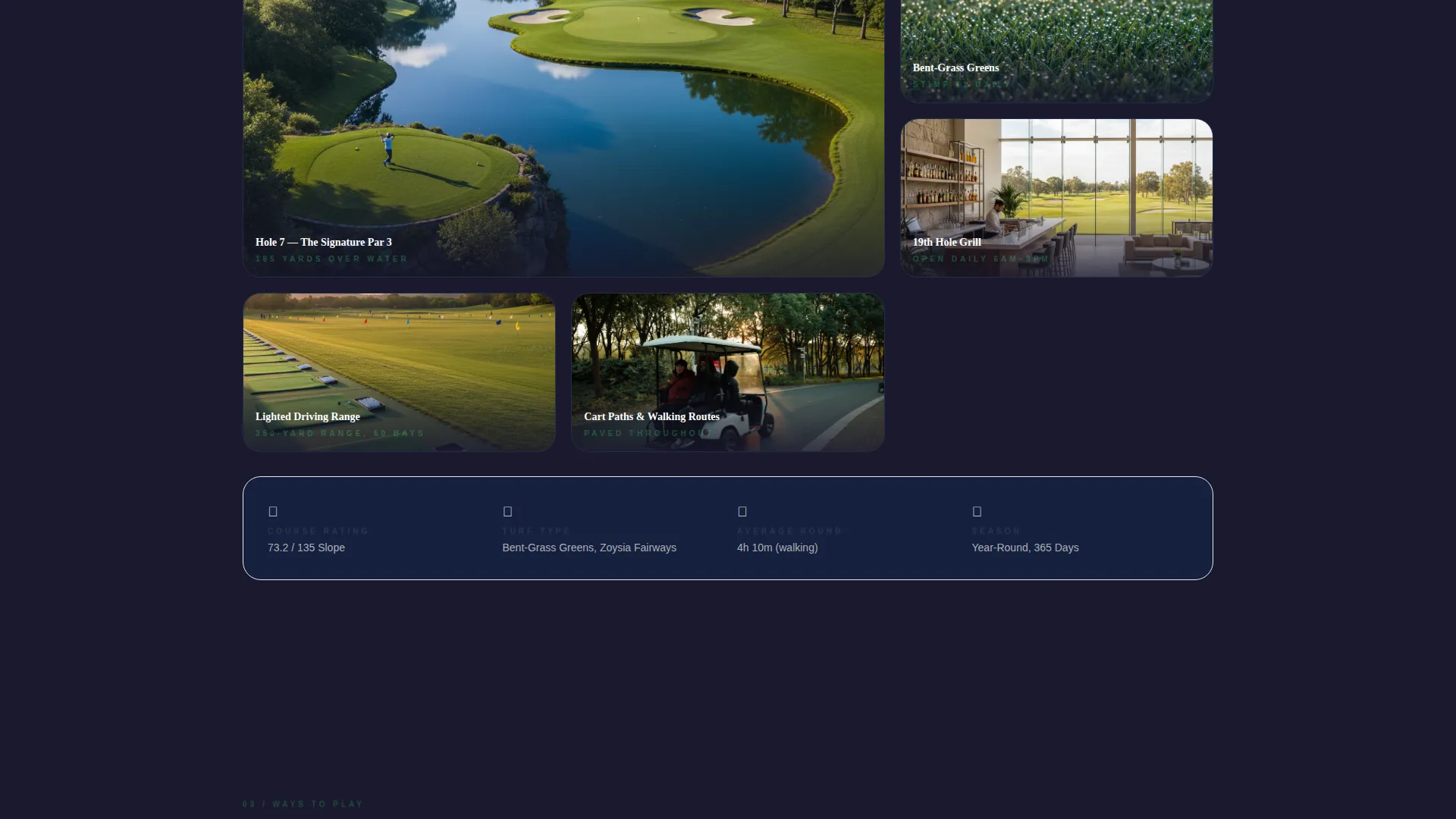 Dynamic Golf Course Landing Page Template