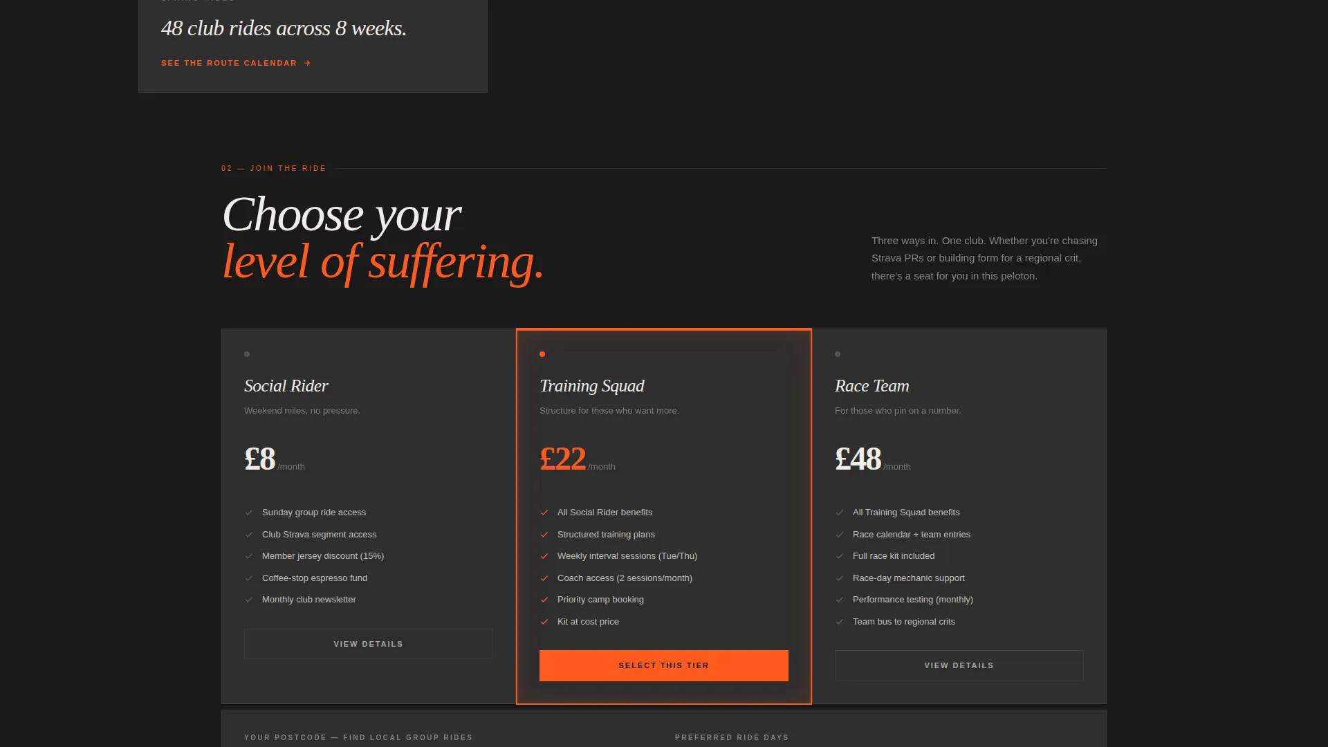Immersive Roadcycling Landing Page Template