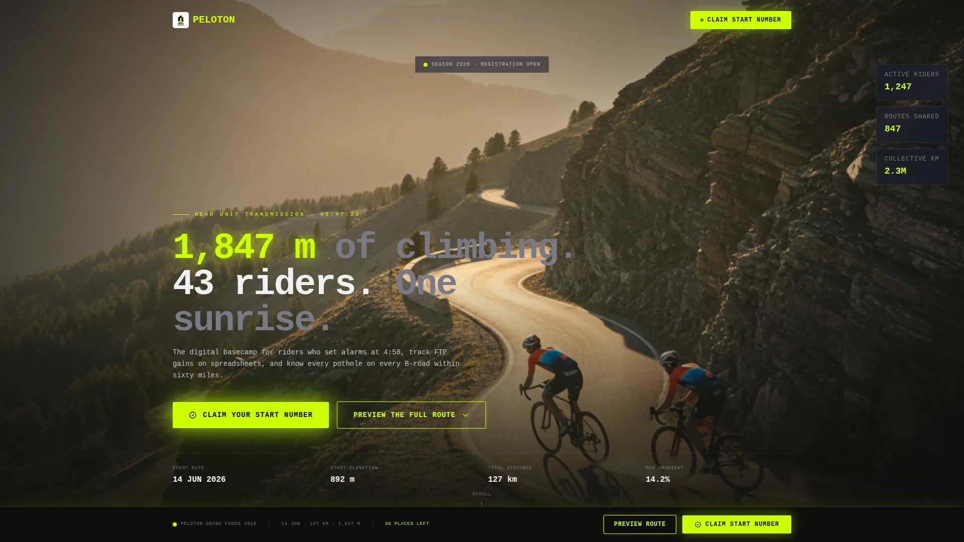 Electric Roadcycling Landing Page Template