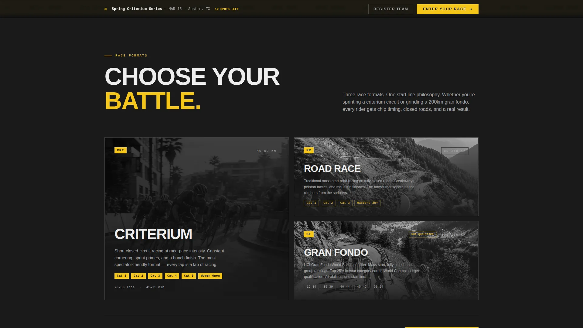 Highoctane Cycling Landing Page Template