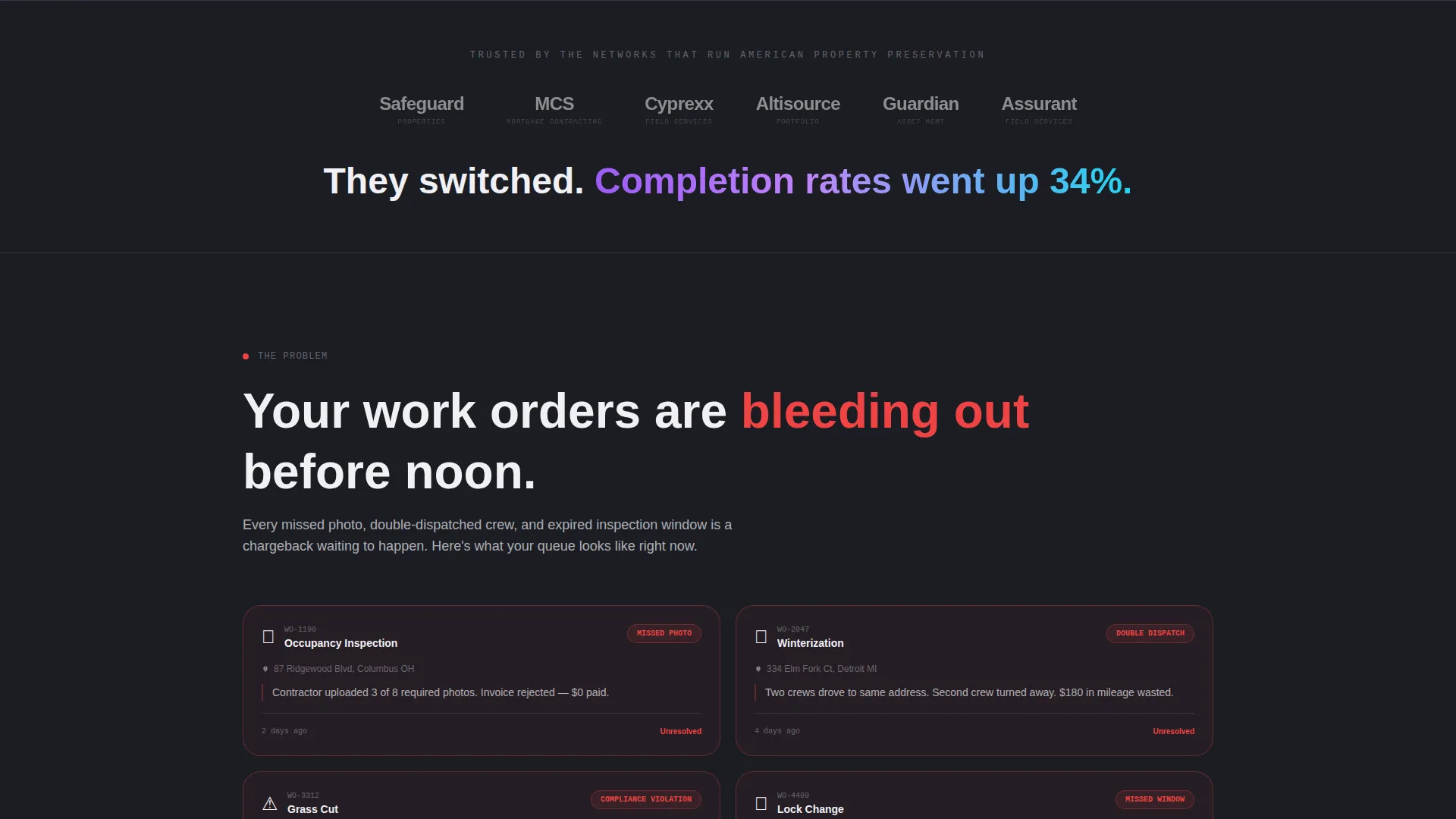 Field Service Management Landing Page Template