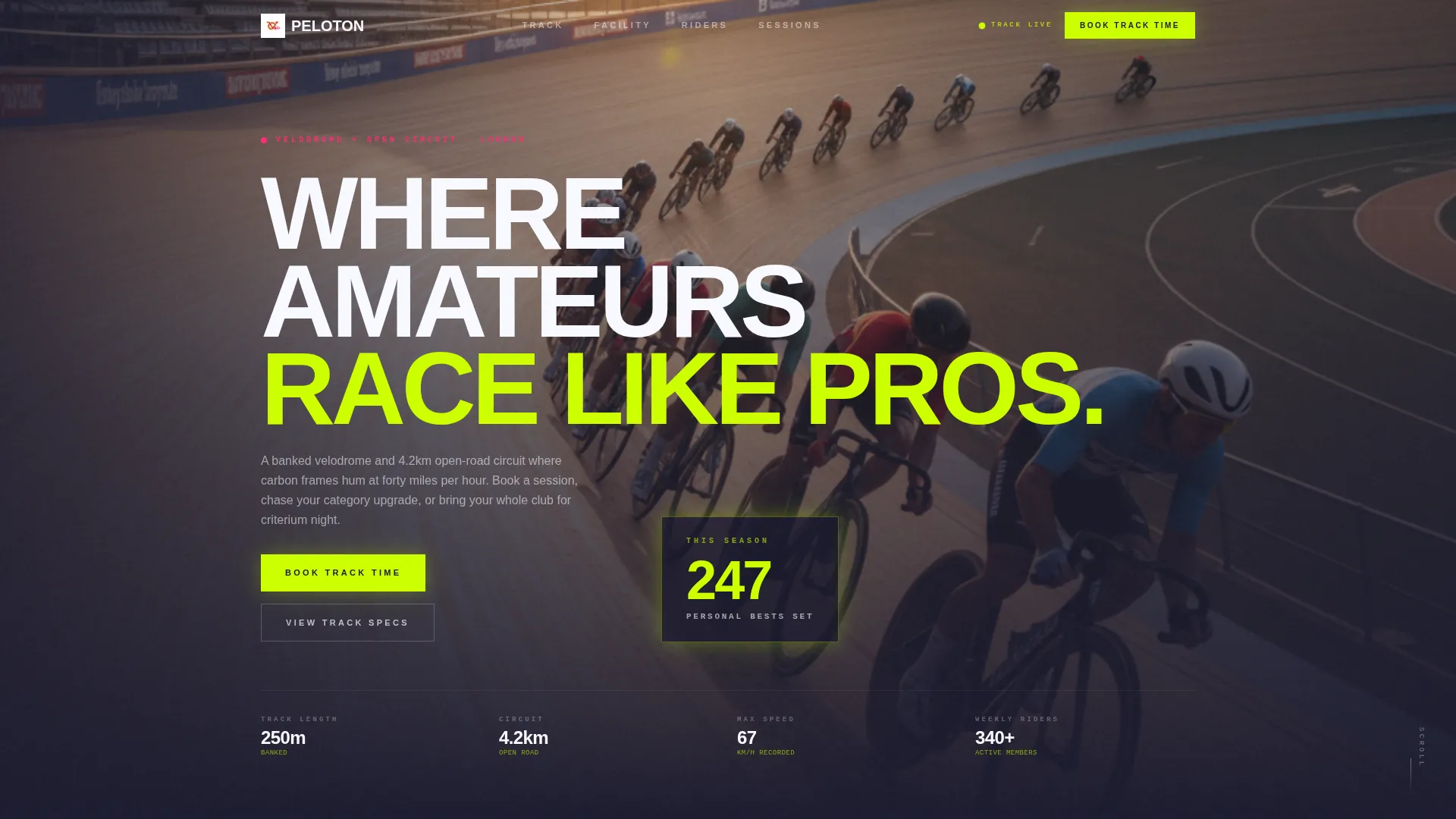 Highvelocity Velodrome Landing Page Template