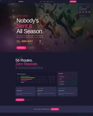 Rock Climbing Competition Landing Page Template