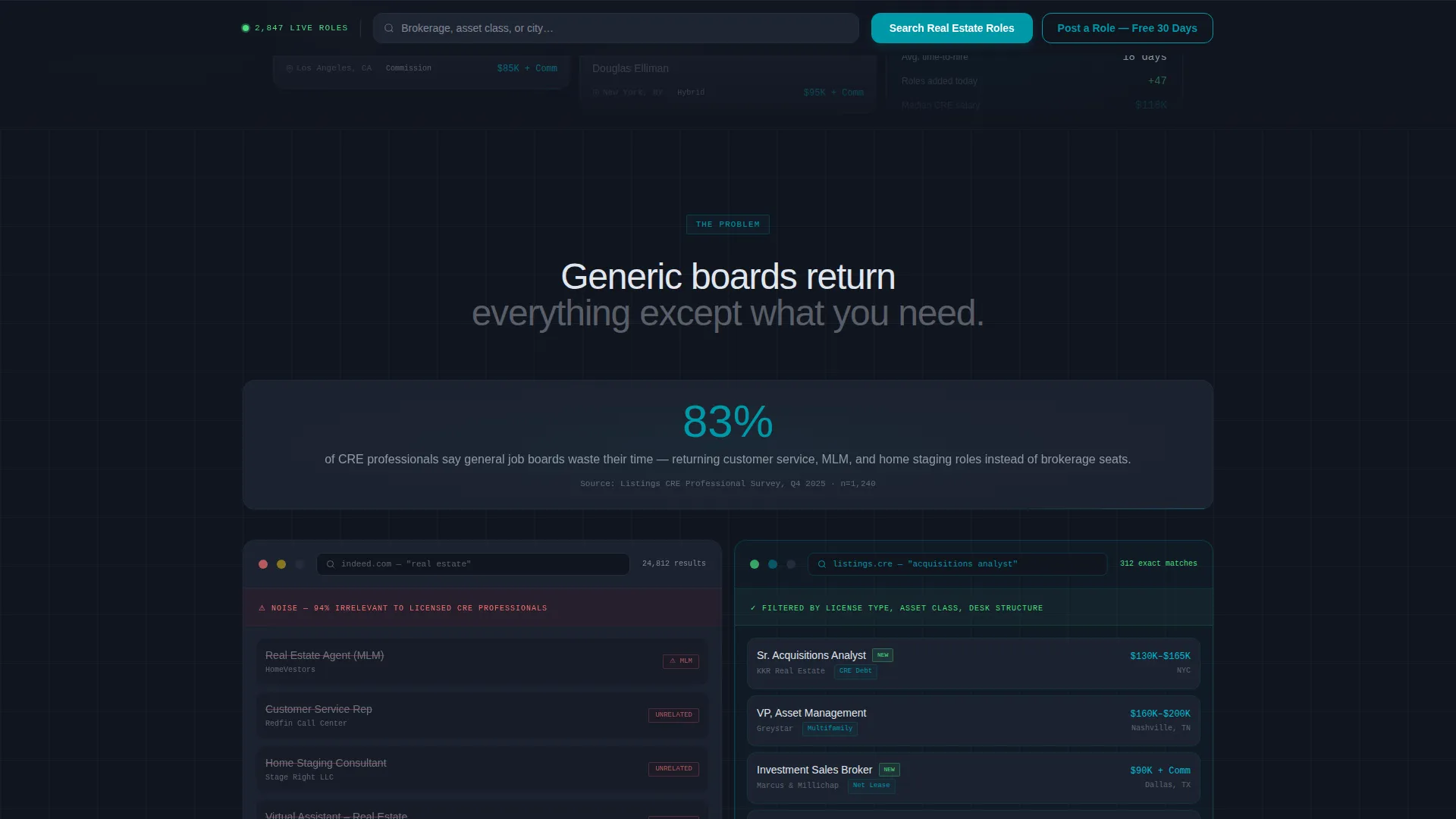 Real Estate Job Board Bento Grid Landing Page