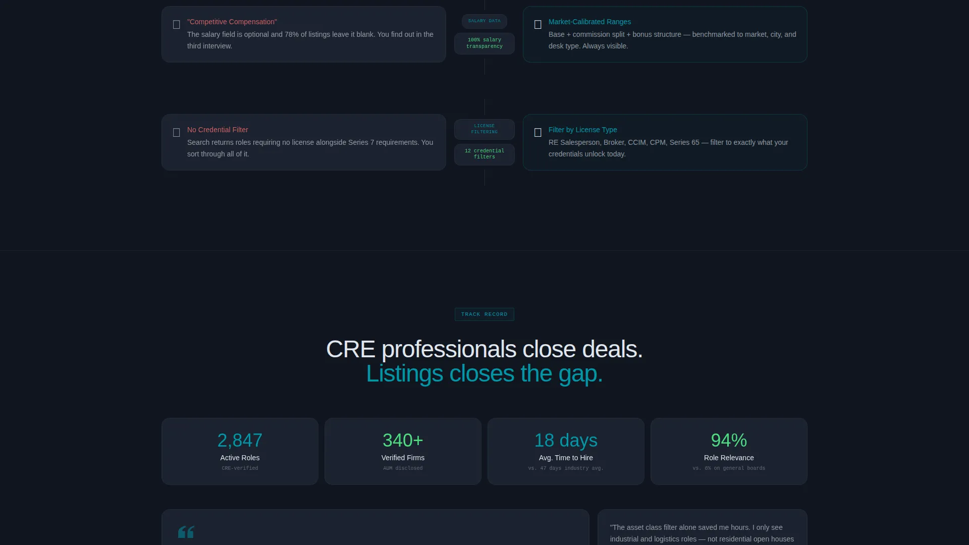 Real Estate Job Board Bento Grid Landing Page