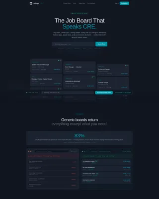 Real Estate Job Board Bento Grid Landing Page