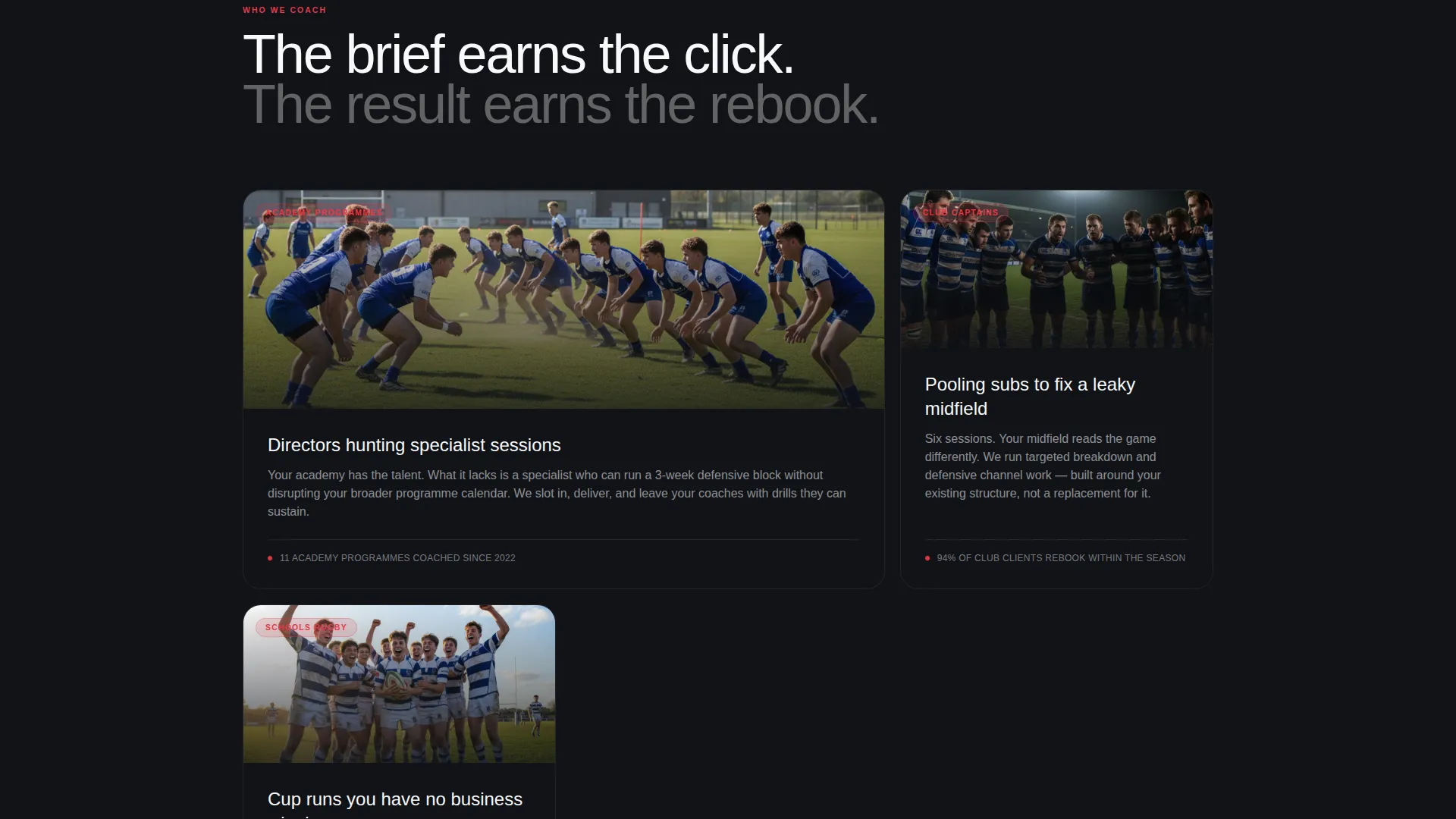 Rugby Coaching Landing Page Template