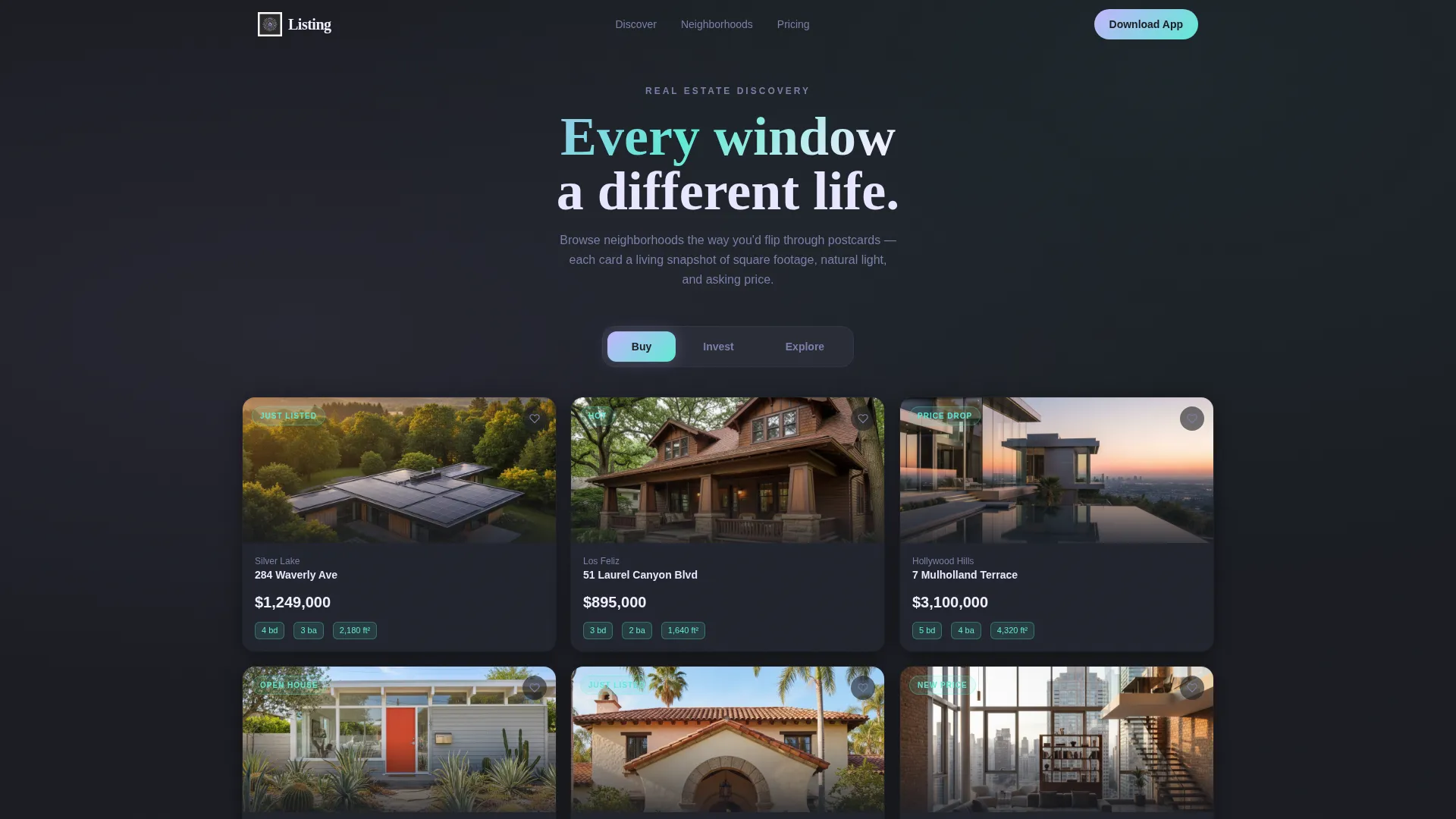 Iridescent Realestate Landing Page Template