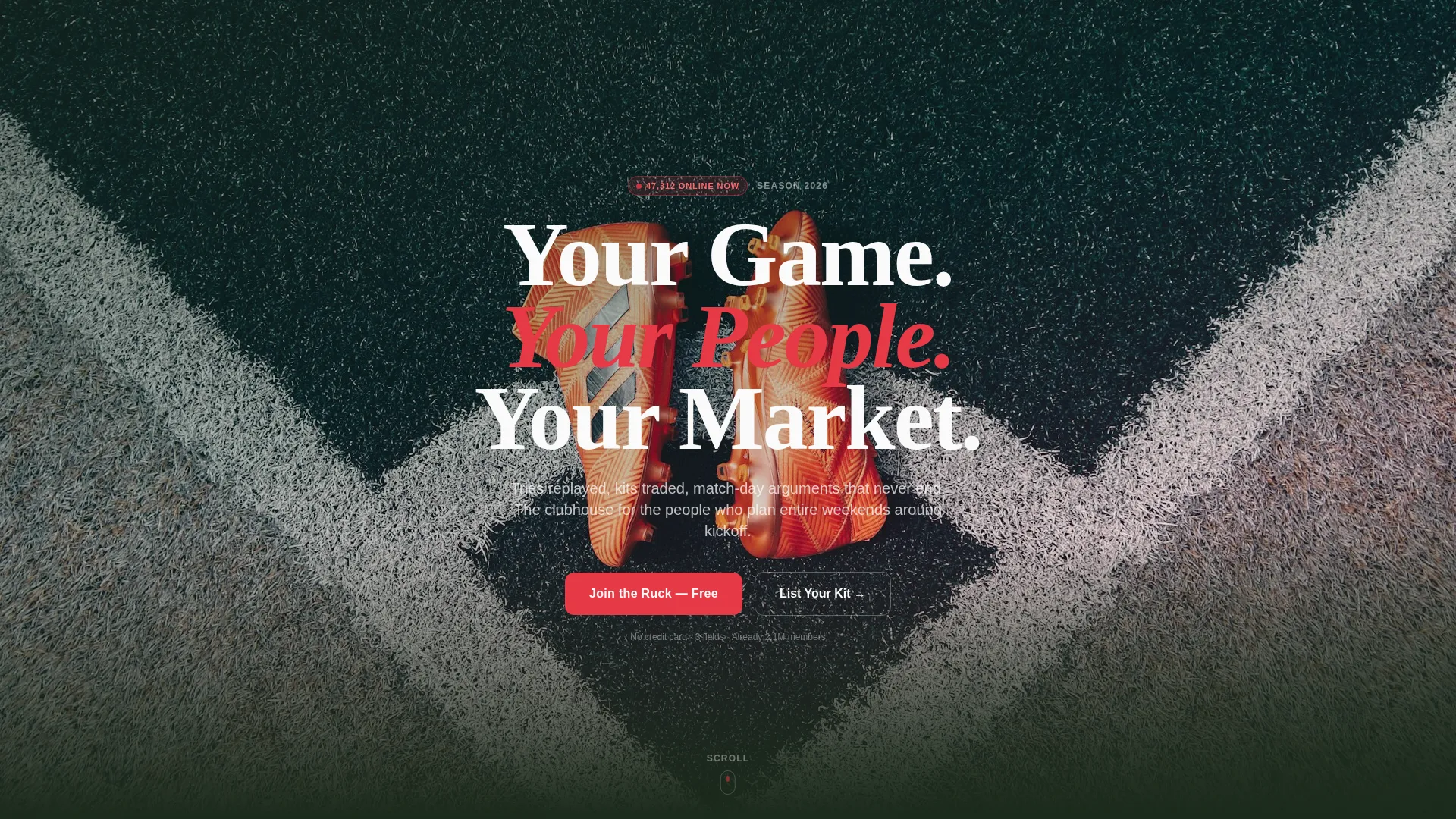 Rugby Fan Community Landing Page Template