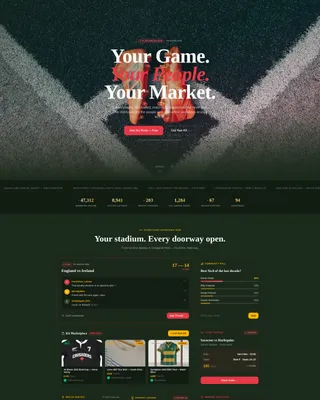 Rugby Fan Community Landing Page Template