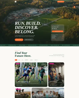 Dynamic Rugby High School Landing Page Template