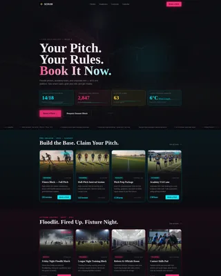Rugby Facility Booking Landing Page Template