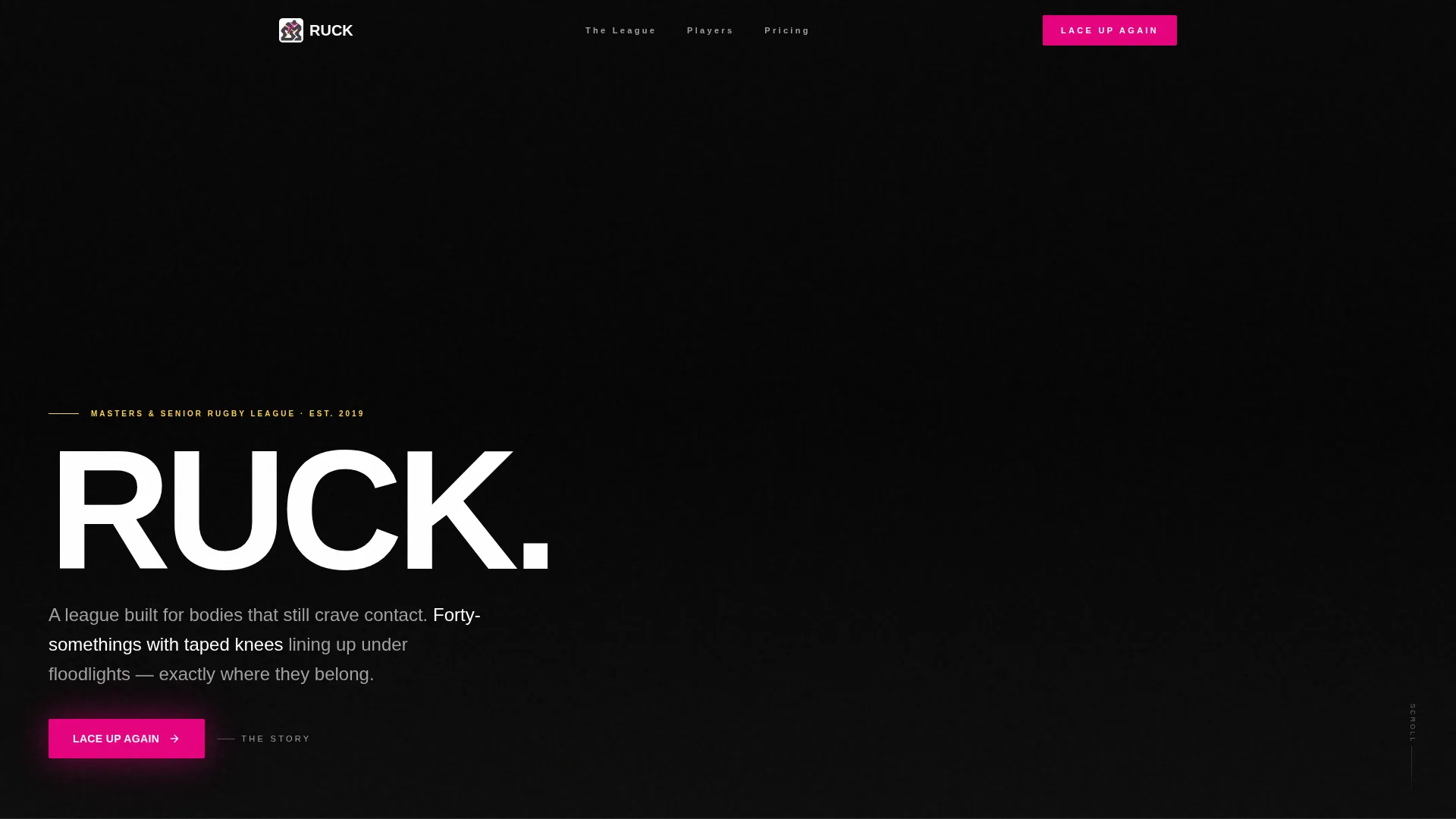 Rugby Masters & Senior League Landing Page Template