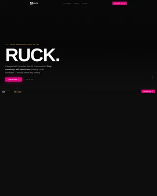 Rugby Masters & Senior League Landing Page Template