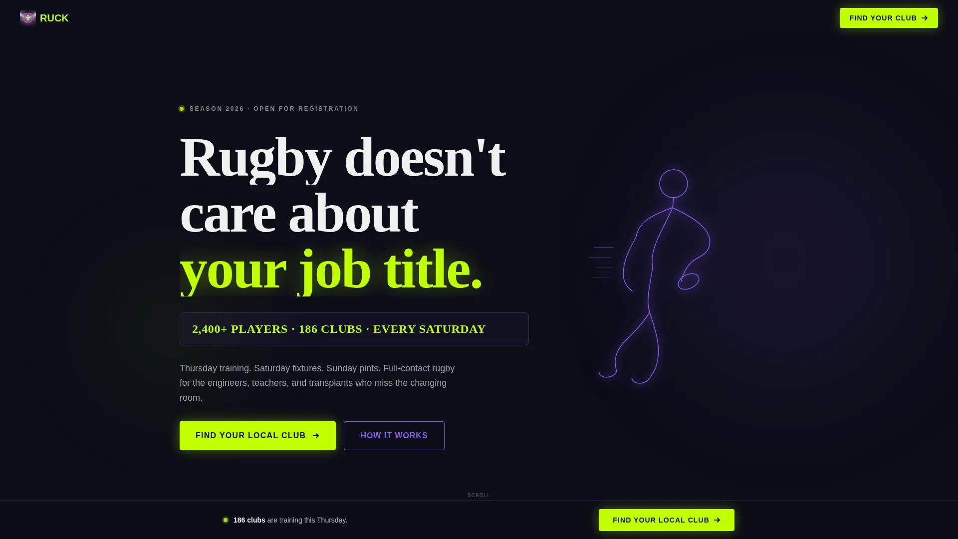 Aggressive Rugby League Landing Page Template