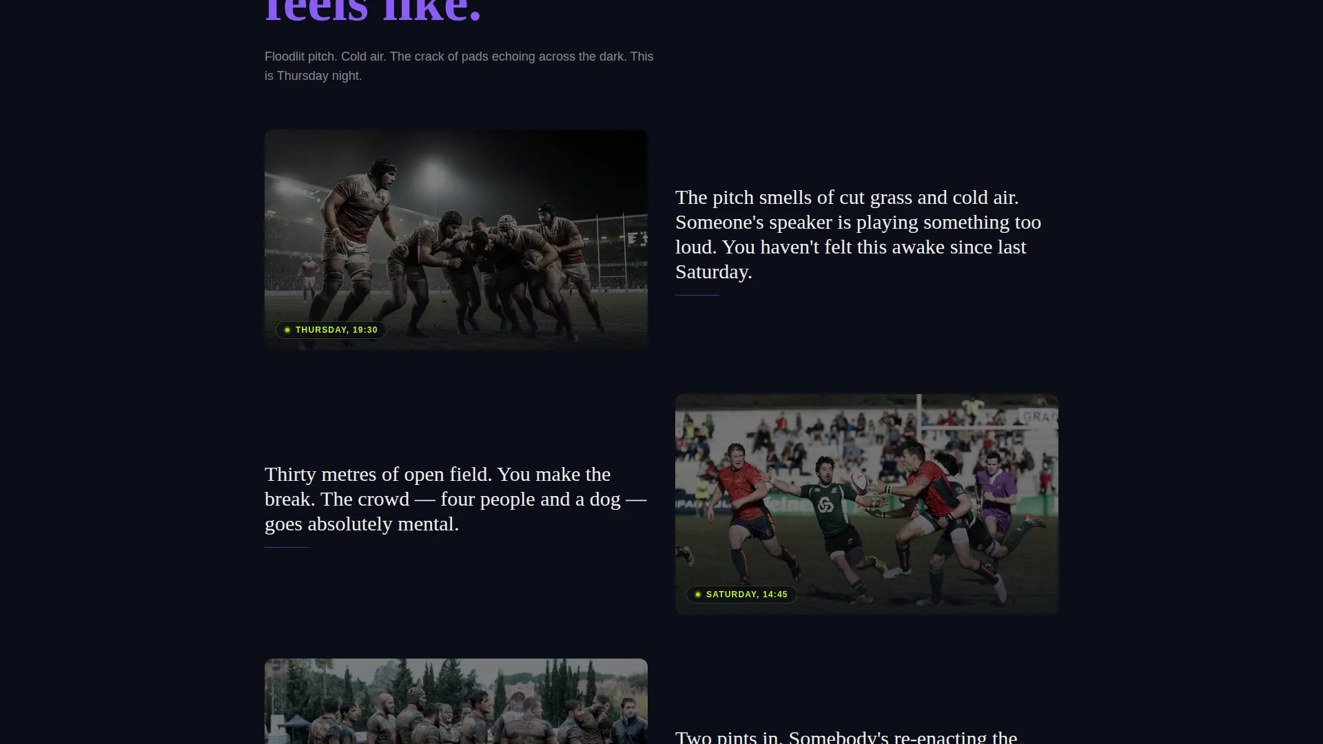 Aggressive Rugby League Landing Page Template