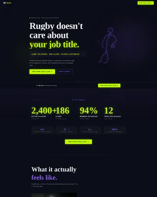 Aggressive Rugby League Landing Page Template