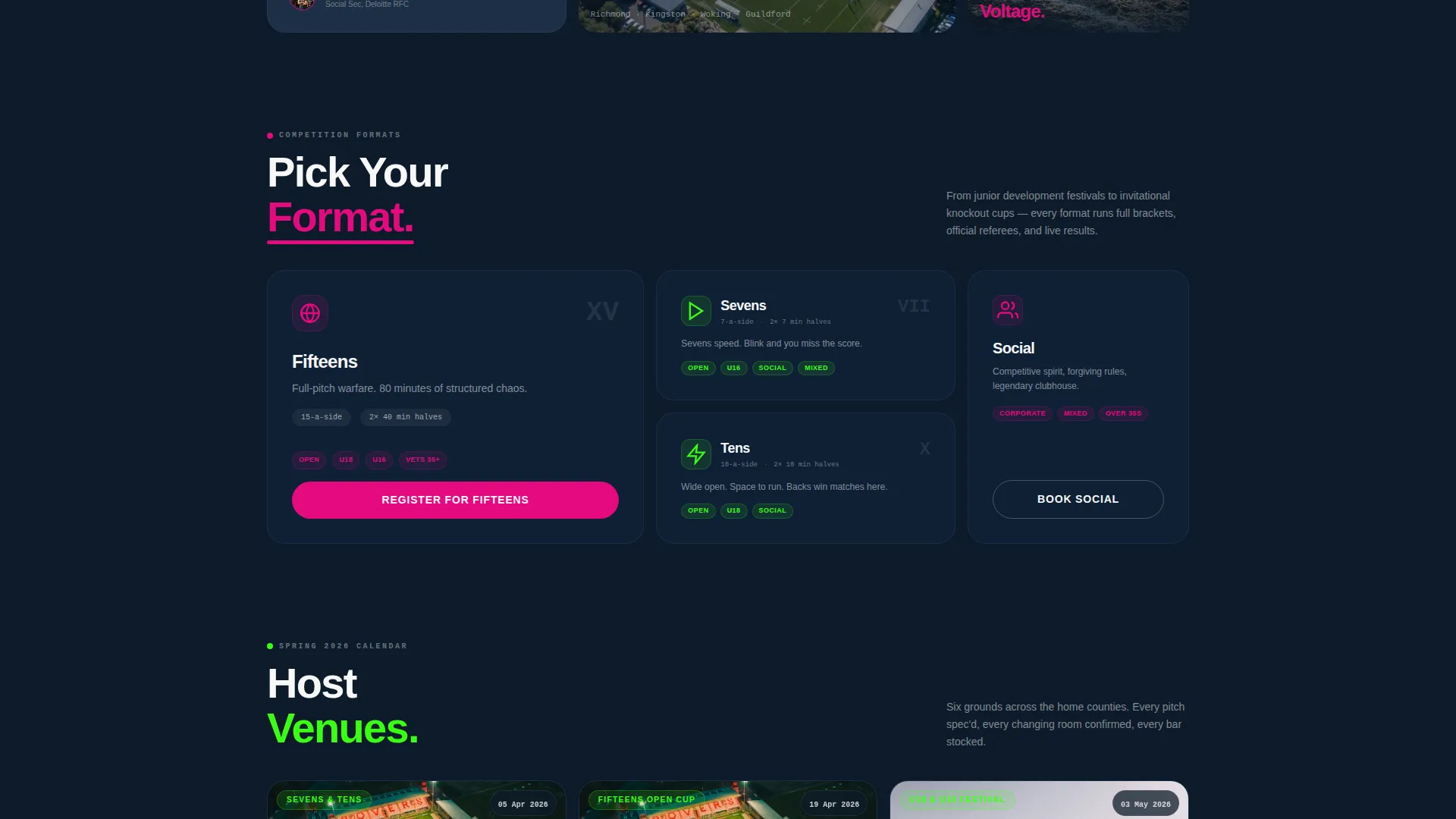 Rugby Tournament Landing Page Template