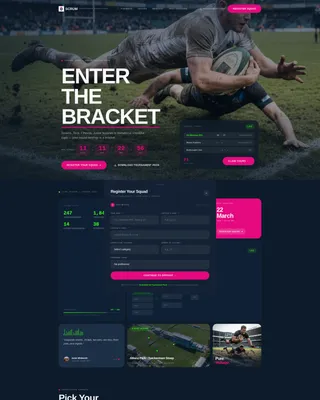 Rugby Tournament Landing Page Template
