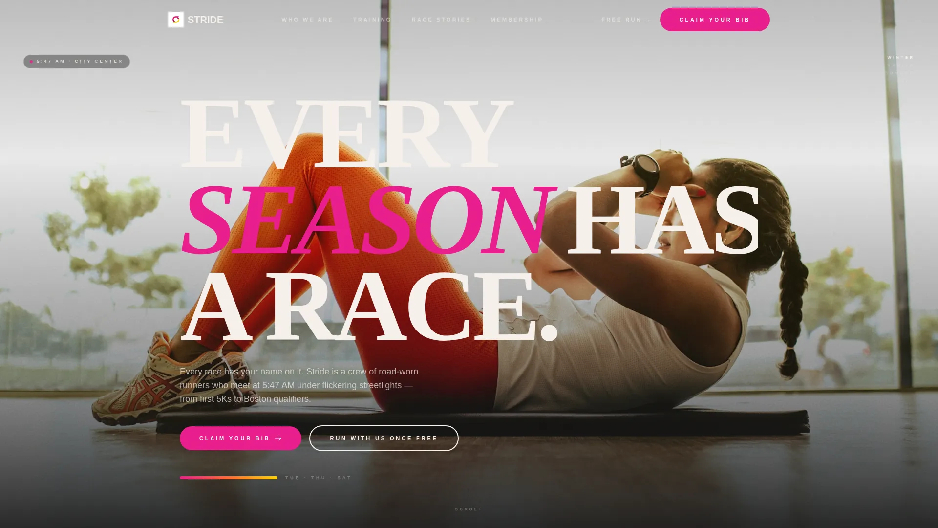 Running Club Landing Page Template