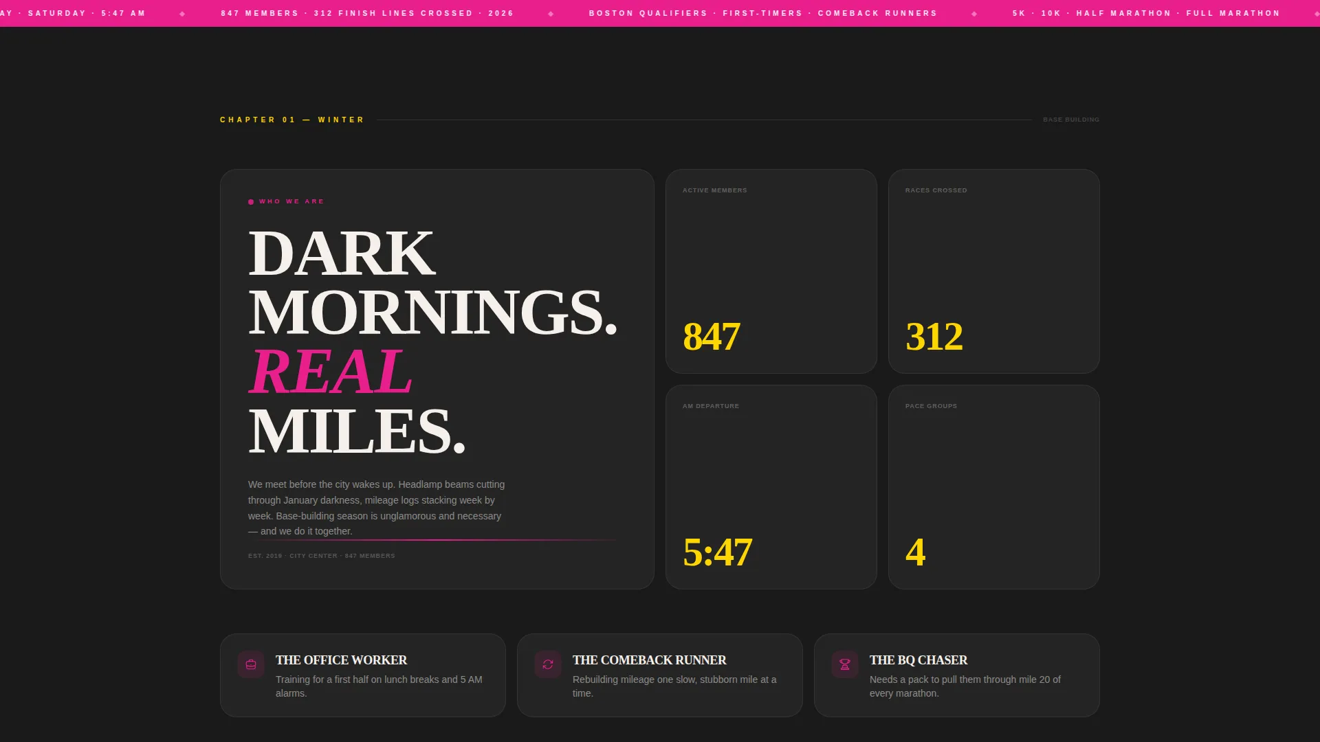 Running Club Landing Page Template